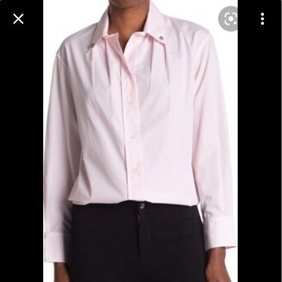 Sandro Pollie Studded Striped Cotton-poplin Shirt - Picture 2 of 16